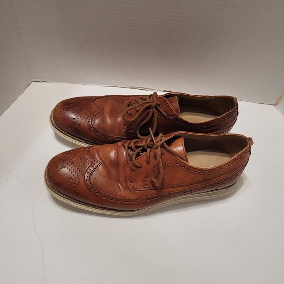 Cole Haan Grand.os Shoes Men's Oxford Wingtip Brown Woodbury Office Shoes 10.5M - Picture 6 of 12